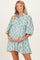 Green Print Collared Balloon Sleeve Maternity Dress