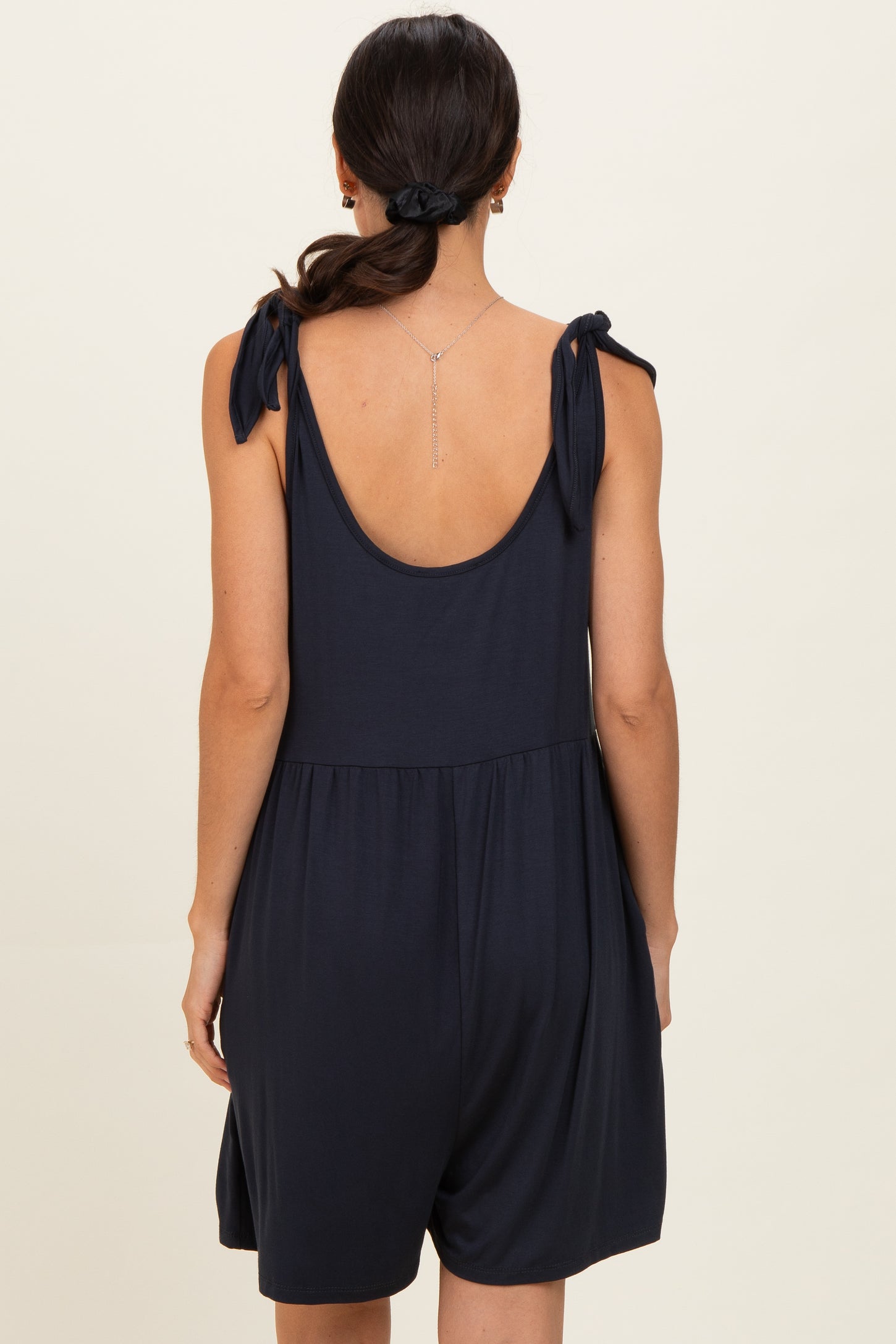 Navy Knot Strap Romper