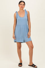 Blue Knot Strap Maternity Romper