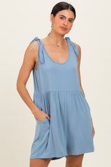 Blue Knot Strap Romper
