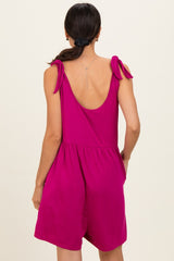 Magenta Knot Strap Romper