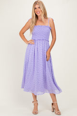 Lavender Shoulder Tie Midi Dress