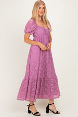 Mauve Lace Maxi Dress