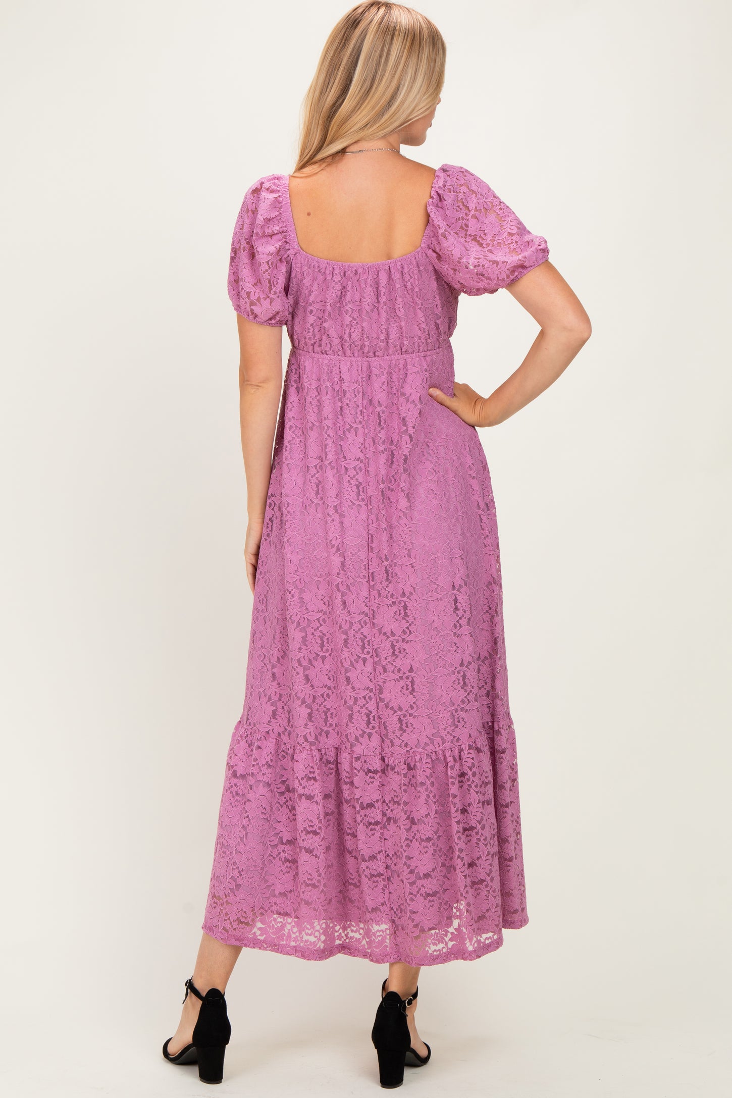 Mauve Lace Maxi Dress