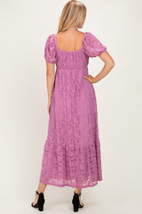 Mauve Lace Maxi Dress