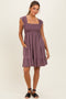 Plum Smocked Tiered Mini Dress