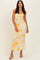 Butter Yellow Floral Cutout Back Maxi Dress