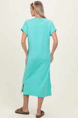 Mint Pocket Front Maternity Midi T-Shirt Dress