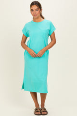 Mint Pocket Front Maternity Midi T-Shirt Dress