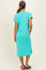 Mint Pocket Front Midi T-Shirt Dress