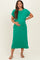 Kelly Green Pocket Front Maternity Midi T-Shirt Dress