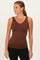Brown Sleeveless Fitted Tank Top