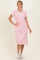 Pink Striped Polo Midi Dress