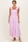 Pink Striped Ruffle Strap Smocked Maxi Dress