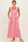 Red Gingham Ruffle Strap Smocked Maxi Dress
