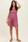 Mauve Ribbed Sleeveless Lettuce Trim Mini Dress
