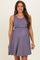 Lavender Ribbed Sleeveless Lettuce Trim Maternity Mini Dress