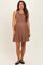 Mocha Ribbed Sleeveless Lettuce Trim Maternity Mini Dress