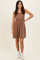 Mocha Ribbed Sleeveless Lettuce Trim Mini Dress