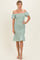 Sage Smocked Off Shoulder Ruffle Hem Dress
