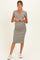 Faded Olive Striped Henley Maternity Midi Dress