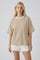 Sand Relaxed Fit Contrast Neckline Tee