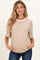 Sand Relaxed Fit Contrast Neckline Maternity Tee