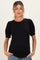 Black Puff Sleeve Basic Maternity Top