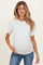White Puff Sleeve Basic Maternity Top