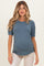 Blue Teal Puff Sleeve Basic Maternity Top