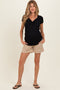 Taupe Chino Pocket Maternity Shorts