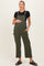 Olive Straight Leg Maternity Adjustable Overalls