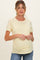 Yellow Striped Maternity Short Sleeve Top