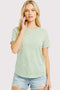 Green Striped Short Sleeve Top