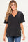 Black Washed V-Neck Oversized Maternity Tee