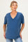 Navy Washed V-Neck Oversized Maternity Tee