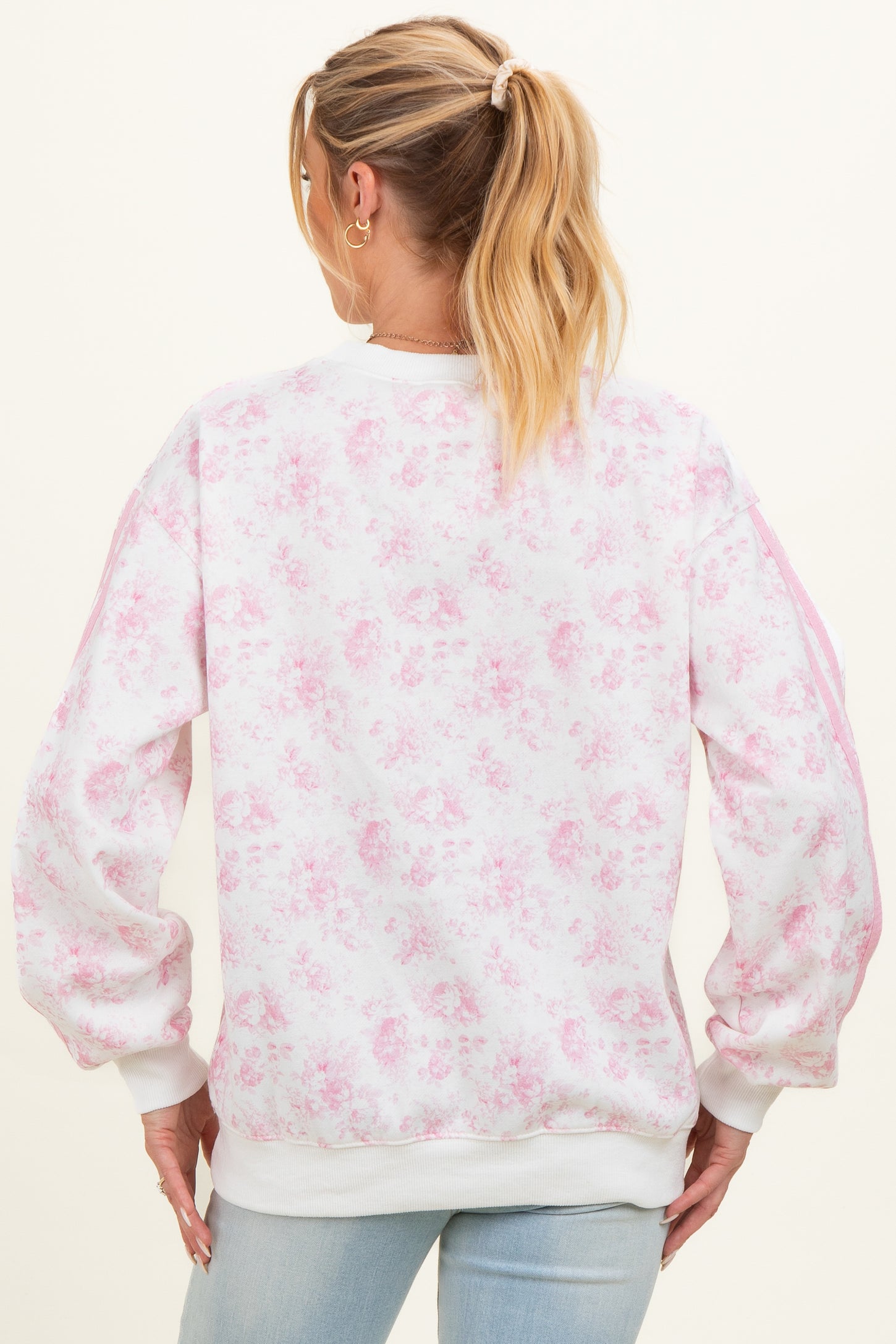 Light Pink Floral French Terry Maternity Sweatshirt