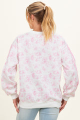 Light Pink Floral French Terry Maternity Sweatshirt