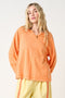 Citrus Orange Mineral Wash Exposed Seam Top
