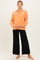 Citrus Orange Mineral Wash Exposed Seam Maternity Top