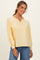 Cream Yellow Mineral Wash Exposed Seam Top