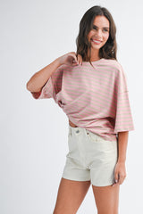 Oat Oversized Striped Boyfriend Tee