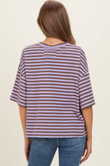 Violet Oversized Striped Maternity Boyfriend Tee
