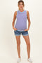 Navy Dark Wash Mid Rise Cuffed Maternity Denim Shorts