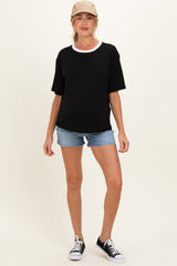 Blue Medium Wash Basic Maternity Denim Shorts