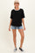 Blue Medium Wash Basic Maternity Denim Shorts