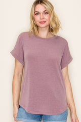 Mauve Cuff Sleeve Top