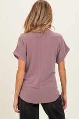 Mauve Cuff Sleeve Maternity Top
