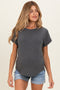 Charcoal Terry Knit Basic Maternity Top