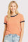 Orange Striped Short Sleeve Top